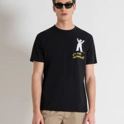Antony Morato Black Regular Fit Printed T-Shirt-image-51