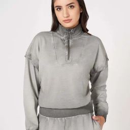 Ajile by Pantaloons Grey Cotton Plain Sweatshirt-image-71