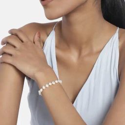 Peora Gold Plated Pearl Beaded Adjustable Bracelet for Women Fancy Fashion Jewellery-image-93