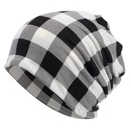 YOUSTYLO Unisex Checked Cotton Beanie-picture-7