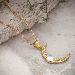 GIVA 92.5 Sterling Silver Moon Pendant with Chain for Women-image-85