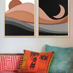 Kotart Black & Brown 2 Pieces Abstract Wooden Wall Arts-picture-15