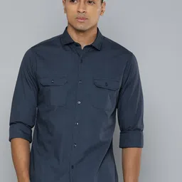 ether Solid Regular Pure Cotton Casual Shirt-image-4