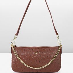 Hidesign Sophi-Ostrich-Marsala Textured Animal Print Handheld Bag-58