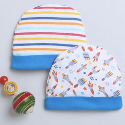 BUMZEE Boys Set Of 2 Printed Cotton Beanies-18