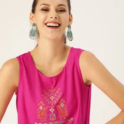 Varanga Women Pink Embroidered Top-image-34