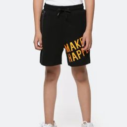 Peter England Kids Black Printed Shorts-image-81