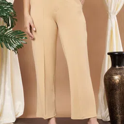 Moda Rapido Women Relaxed Straight Fit High-Rise Easy Wash Formal Trouser-image-43
