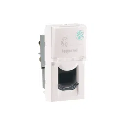 Legrand Anti - Bacterial RJ11 Telephone Socket Myrius Classic White 1 Module, 6793 31-16
