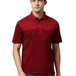 Slowave Red Cotton Regular Fit Polo T-Shirt-image-55