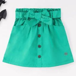 Ed-a-Mamma Kids Sea Green Solid Skirt-image-83