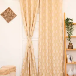 Ariana Jade Motif Beige Polyester 7 ft Door Curtain-image-28