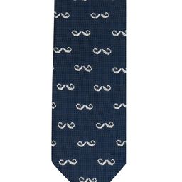The Tie Hub Blue & White Printed Skinny Tie-image-66