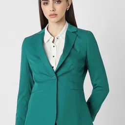 Van Heusen Woman Notched Lapel Collar Single-Breasted Formal Blazers-32