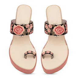 Aprajita Toor Embellished Wedge Sandals with Bows image 3