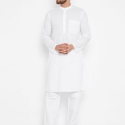 even Men White Striped Kurta-image-59