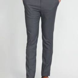 Arrow Newyork Grey Slim Fit Checks Trousers-image-102