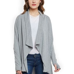 Hypernation Grey Solid Open Front Shrug-58