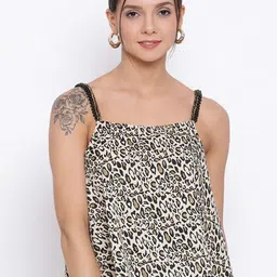 ALL WAYS YOU Shoulder Straps Animal Printed Crepe Top-picture-47