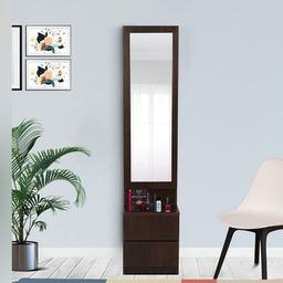 illfordd furniture Dressing Table with Mirror,Drawer and Storage in Wenge Finish/Dressing Table with Mirror and Shelves. image 1