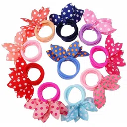Blubby Set Of 24 Fur Rabbit Ear Hair Tie Rubber Hairband-31