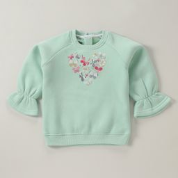 Babyoye Full Sleeves Cotton Blend Brushed Fleece Sweatshirt Butterfly Print - Blue-image-92
