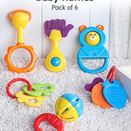 Baby Rattle Toys Pack Of 6 - Multicolor-14