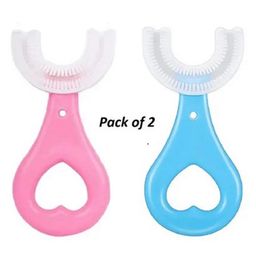 Tiny Tycoonz Soft Sillicone U-Shaped Toothbrush (Pack of 2) - Multicolor-82