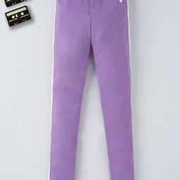 Ed-a-Mamma Cotton Full Length Sustainable Side Tap Legging - Purple-picture-15