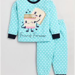 TOONYPORT Full Sleeves Bread & Jam With Polka Dots Printed Sweatshirt & Joggers Set - Sea Green-image-38