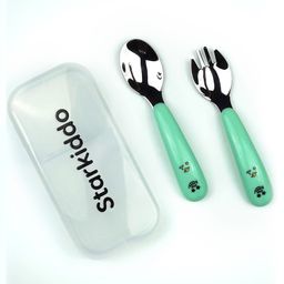 StarKiddo® Little Chloris Premium Safe and Stylish Stainless Steel Spoon and Fork Set with Travel Case for Toddlers and Kids - Green-12