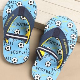 Cute Walk by Babyhug Slip Flop Flops with Back Strap & Football Print - Blue-image-26