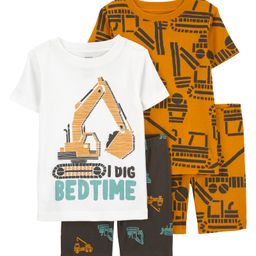 Carter'sHalf Sleeves Night Suit With Vehicle Print Pack Of 2 - Brown & White-image-86