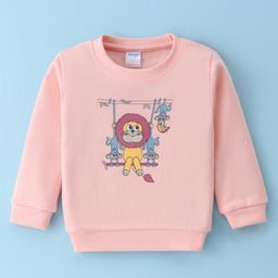 Tango Interlock Fill Sleeves T-Shirt With Animal Print - Peach-image-96
