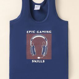 Taeko Single Jersey Knit Sleeveless Vest With Epic Gaming Print - Blue-image-54