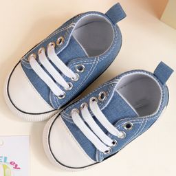 Neska Moda Baby Text Patch Detailed With Lace Up Booties - Light Blue-98