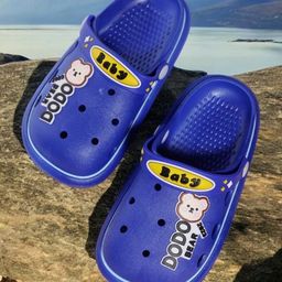 PASSION PETALS Baby Bear Applique Detailed Perforated Clogs - Blue-image-95