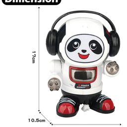 WISHKEY Plastic Panda Robot Toy for Children All Direction Moving and Dancing Robot for Kids Black Pack of 1) image 2