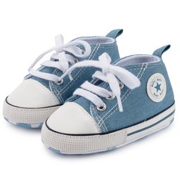 Neska Moda Baby Text Patch Detailed With Lace Up Booties - Light Blue image 3