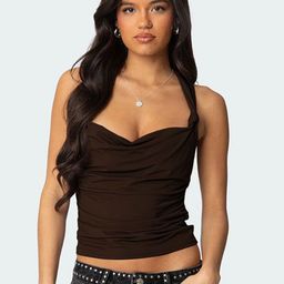 Outzidr Women Sweetheart Neck Ruched Crop Top-image-22
