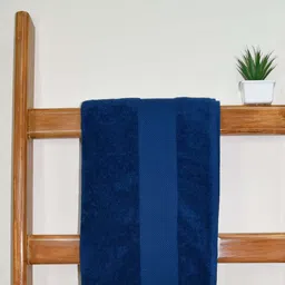Aura Navy Blue Cotton 610 Gsm Bath Towel-image-91