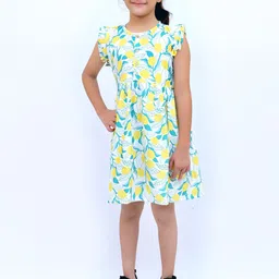 TILISM Print Flutter Sleeve A-Line Dress-8