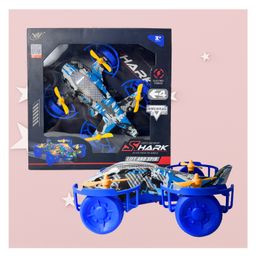 Planet of Toys Shark Shape Electric Plane | Lift & Spin Function | 360-Degree Rotation | Automatic Lifting & Lowering | Rotating Propeller | Music & Cool Lights | Exciting Action Toy for Kids - Blue image 5