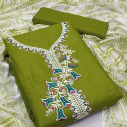 JULEE Embroidered Pure Cotton Unstitched Dress Material-image-28