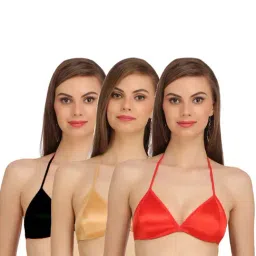 AROUSY Black & Golden Cotton Everyday Bra - Pack Of 3-picture-15