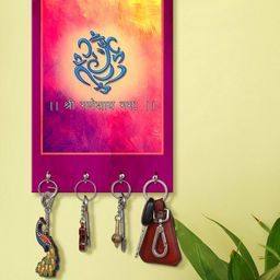 999Store Purple & Red Shri Ganeshay Namah Wall Hanging Key Holder-picture-35