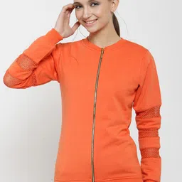Belle Fille Women Orange Solid Sweatshirt-picture-33