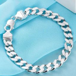 Elegant Masculinity Rhodium Plated 925 Sterling Silver Men's Bracelets-image-4