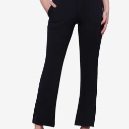 FITHUB Navy Regular Fit High Rise Trousers-image-23