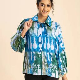Moomaya Green Printed Shirt-image-40